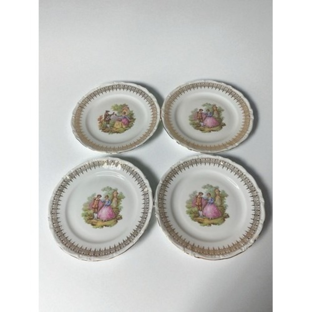 Vintage Winterling Multicolor Set of 4 Porcelain Dessert‎ Plates Germany Bavaria